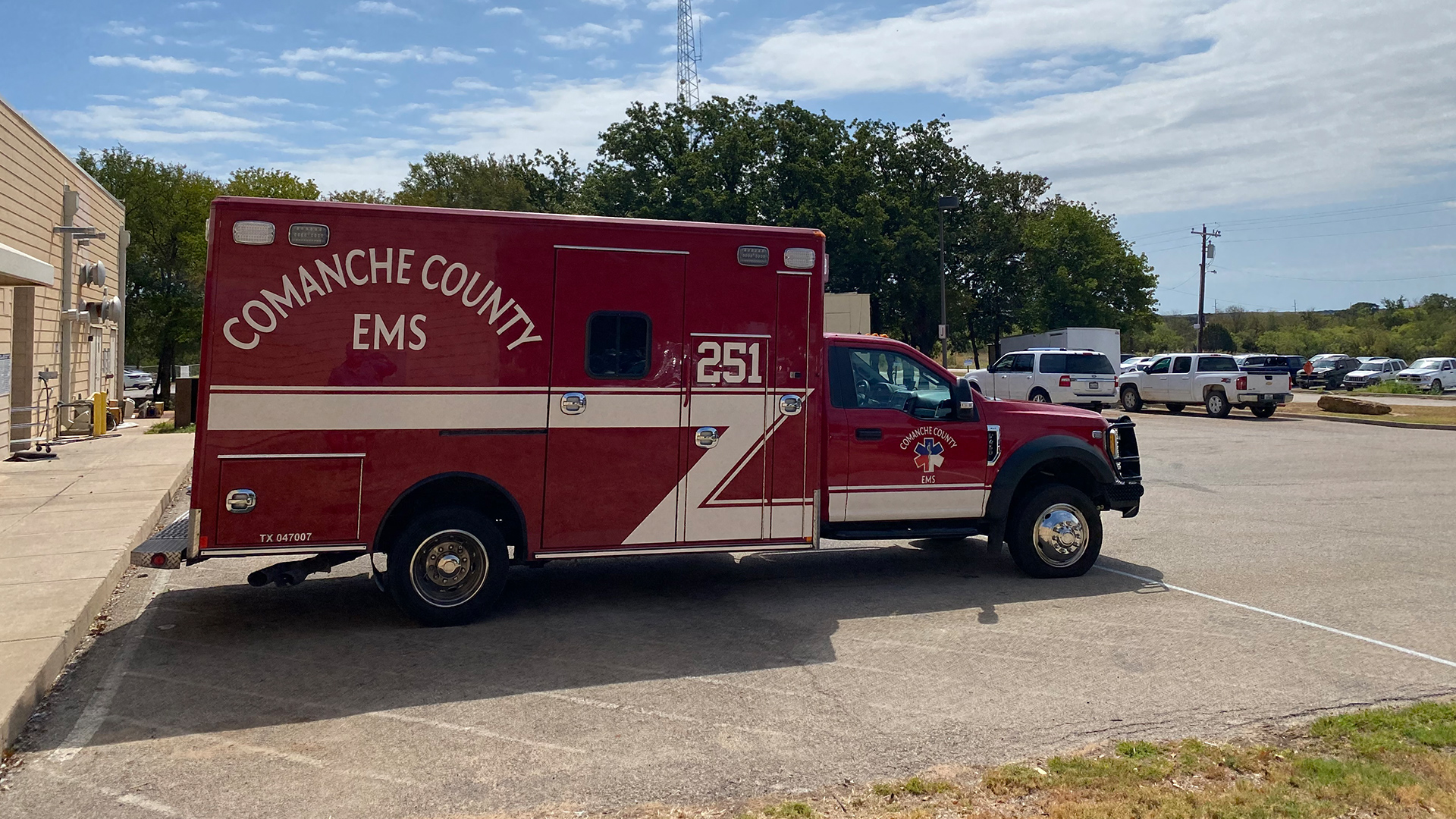 Emergency vehicle at comanche county medical center